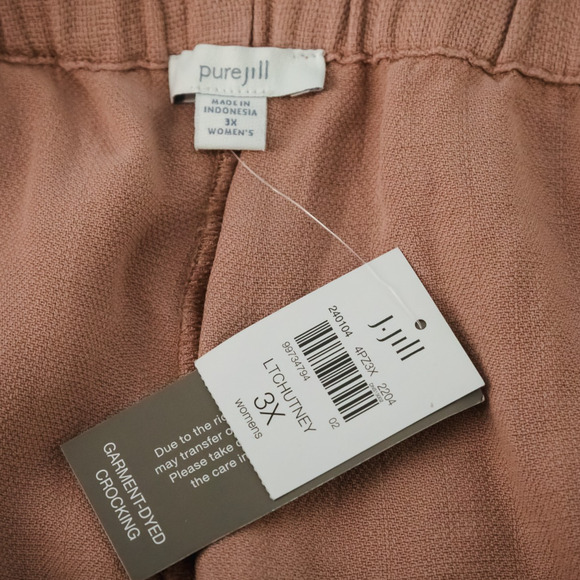 J. Jill Plus Size 3X Pure Jill Chutney Pink Pull On Tapered Leg Ankle Pants NEW - Picture 3 of 7